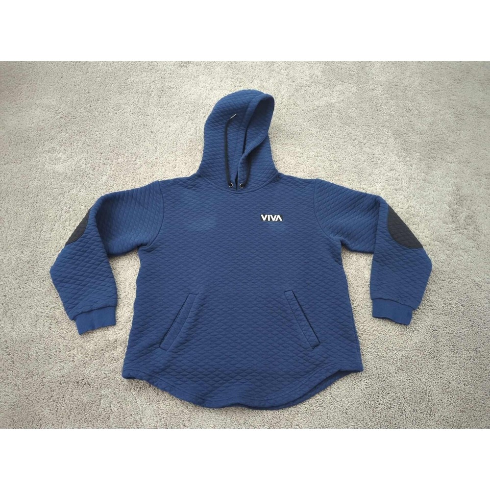 Barstool Sports VIVA Hoodie Womens Large Quilted Pullover Patch Elbow Streetwear